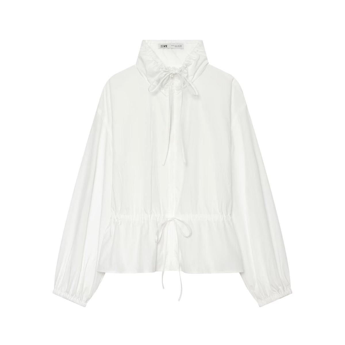 Stand up collar long sleeved shirt