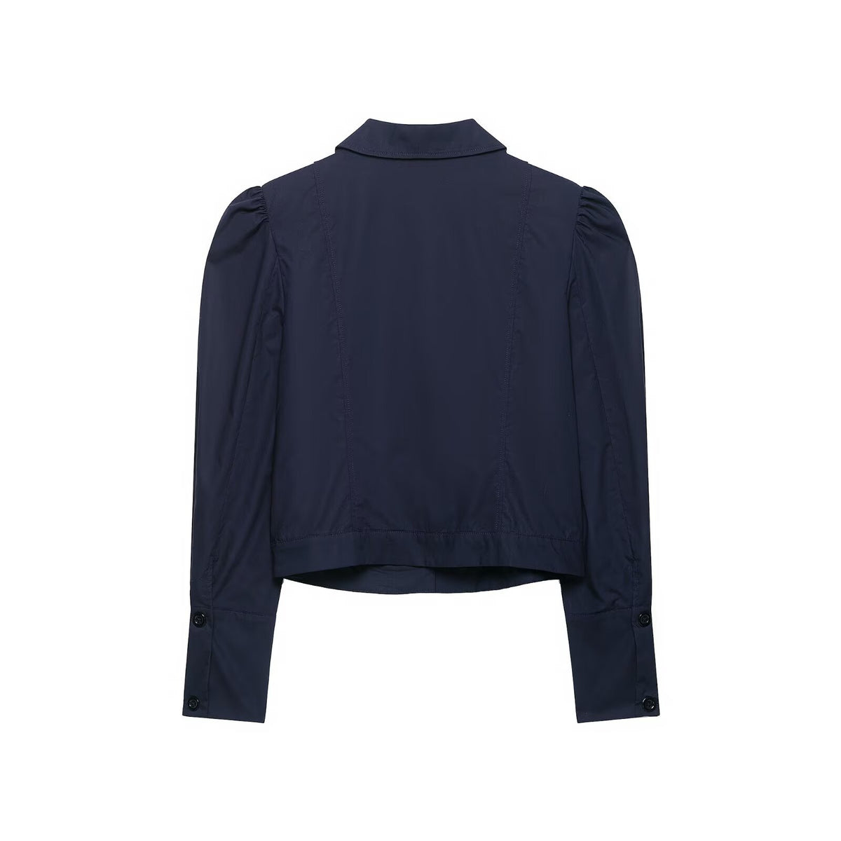 Stand up collar long sleeved single breasted top