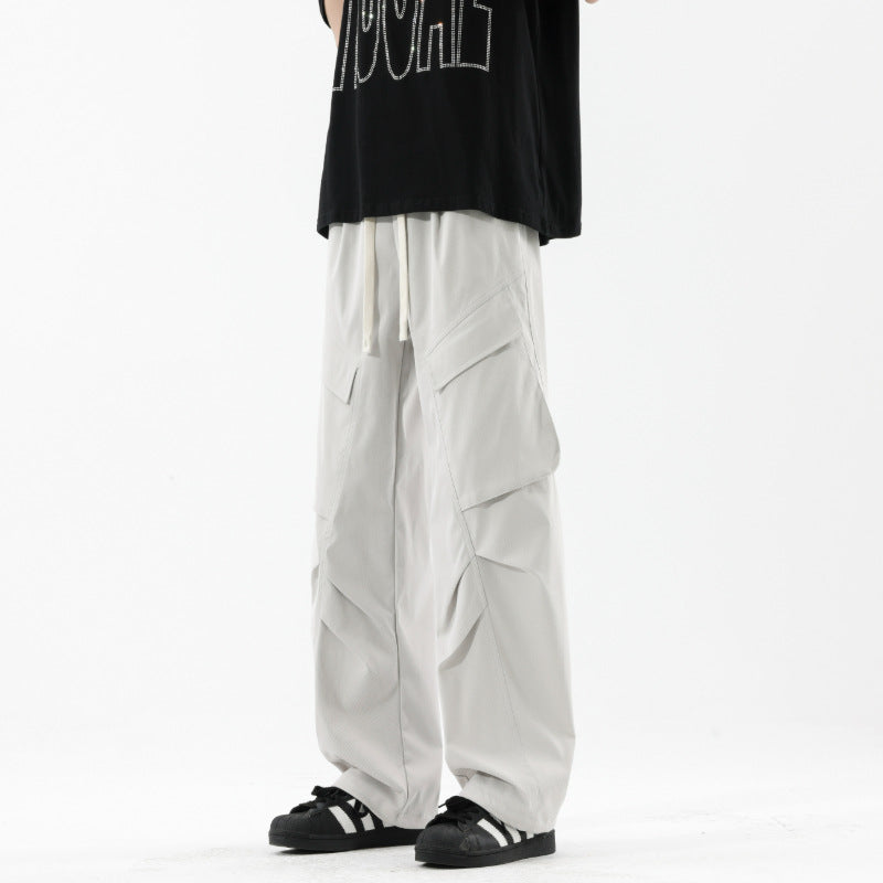 Large Pocket Cargo Pants for Men Loose Straight Leg Paratrooper Combat Pants, Tactical Outdoor Hiking Pants