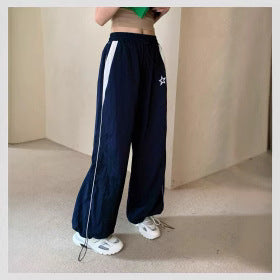 Loose high waisted drawstring pants