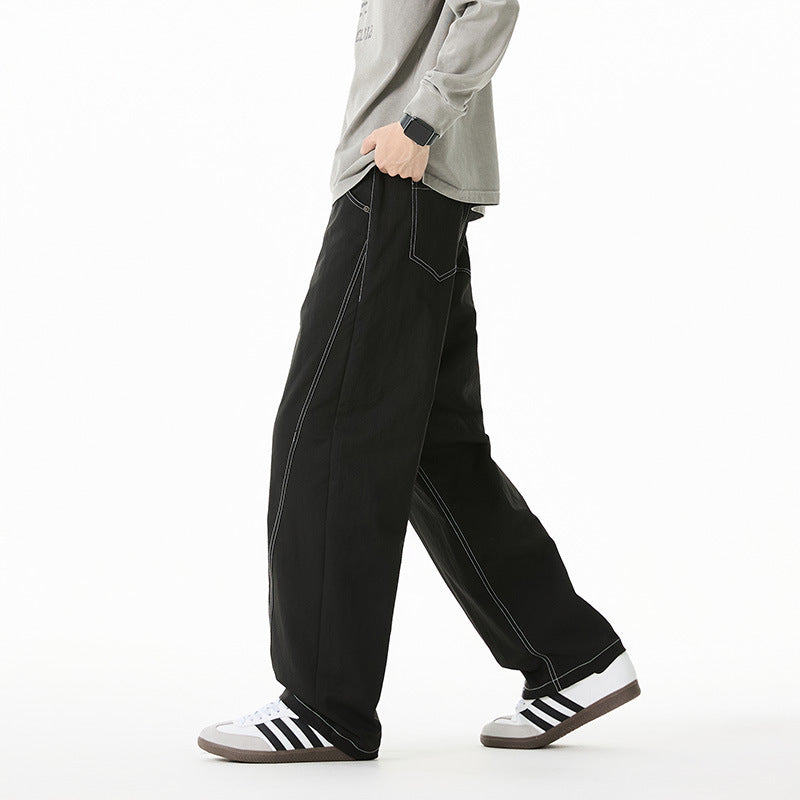Men's Spring and Autumn Cargo Pants, Loose Fit, Casual Outdoor Sport Hiking Fitness Commute Fashion Brand Quick-Dry Pants, Versatile
