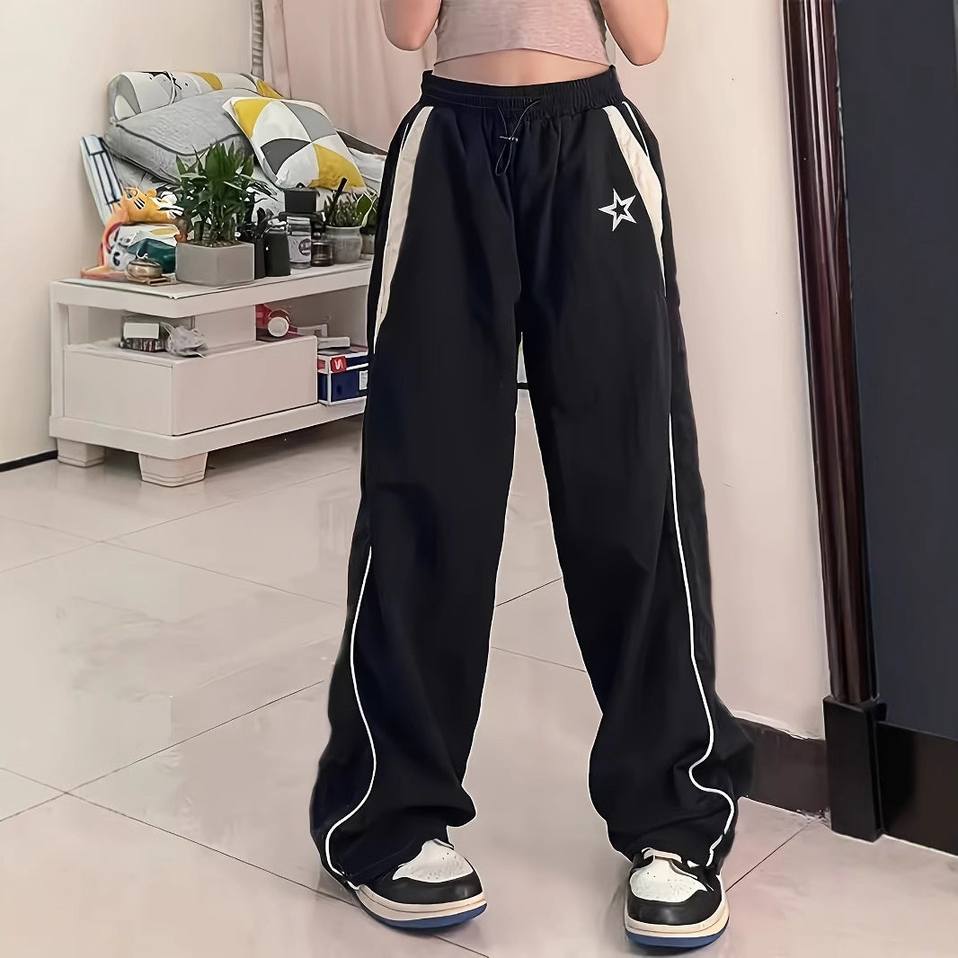 Loose high waisted drawstring pants