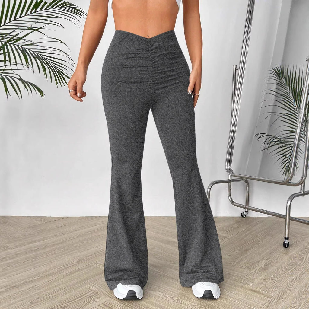 V-shaped waist slimming elastic pants