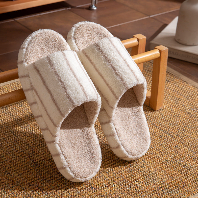 Silent opening slippers for men's home indoor soft thick bottom anti slip floor slippers