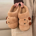 Men's and Women's Winter Cotton Slippers for Home, Couple Cute Croissant Bread