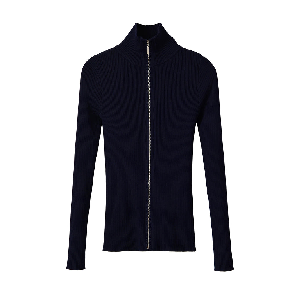Stand up collar slim fit top