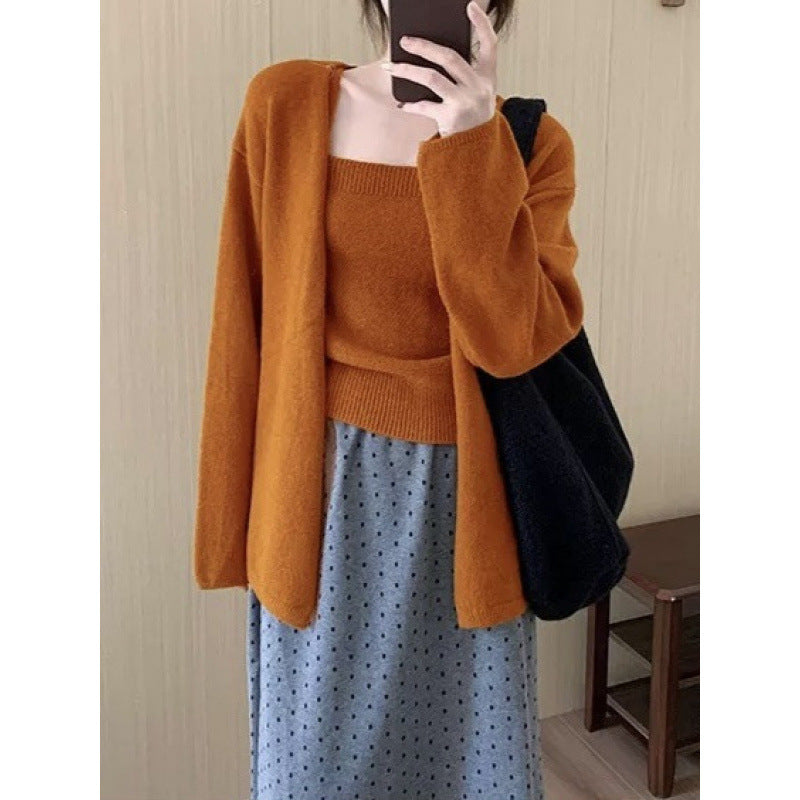 Sleeveless Tank Top Two-Piece Set, Elegant and Youthful Sweater