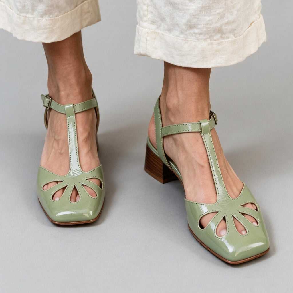 Made to order ships in 3–5 days Retro T-shaped buckle strap Roman hollow sandals for women