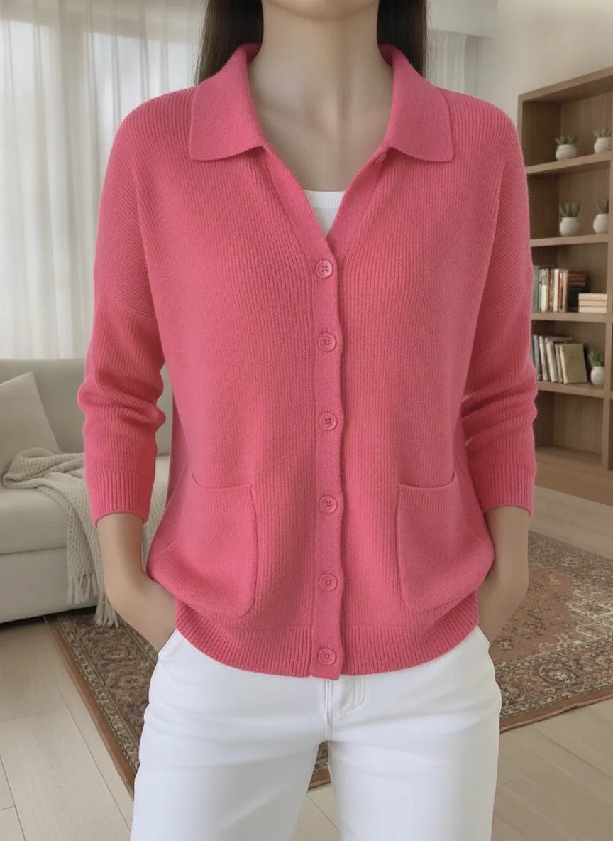 Knitted cardigan button women's sweater jacket for autumn and winter