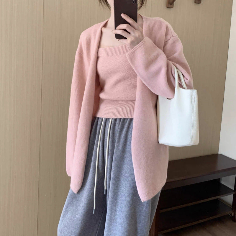 Sleeveless Tank Top Two-Piece Set, Elegant and Youthful Sweater