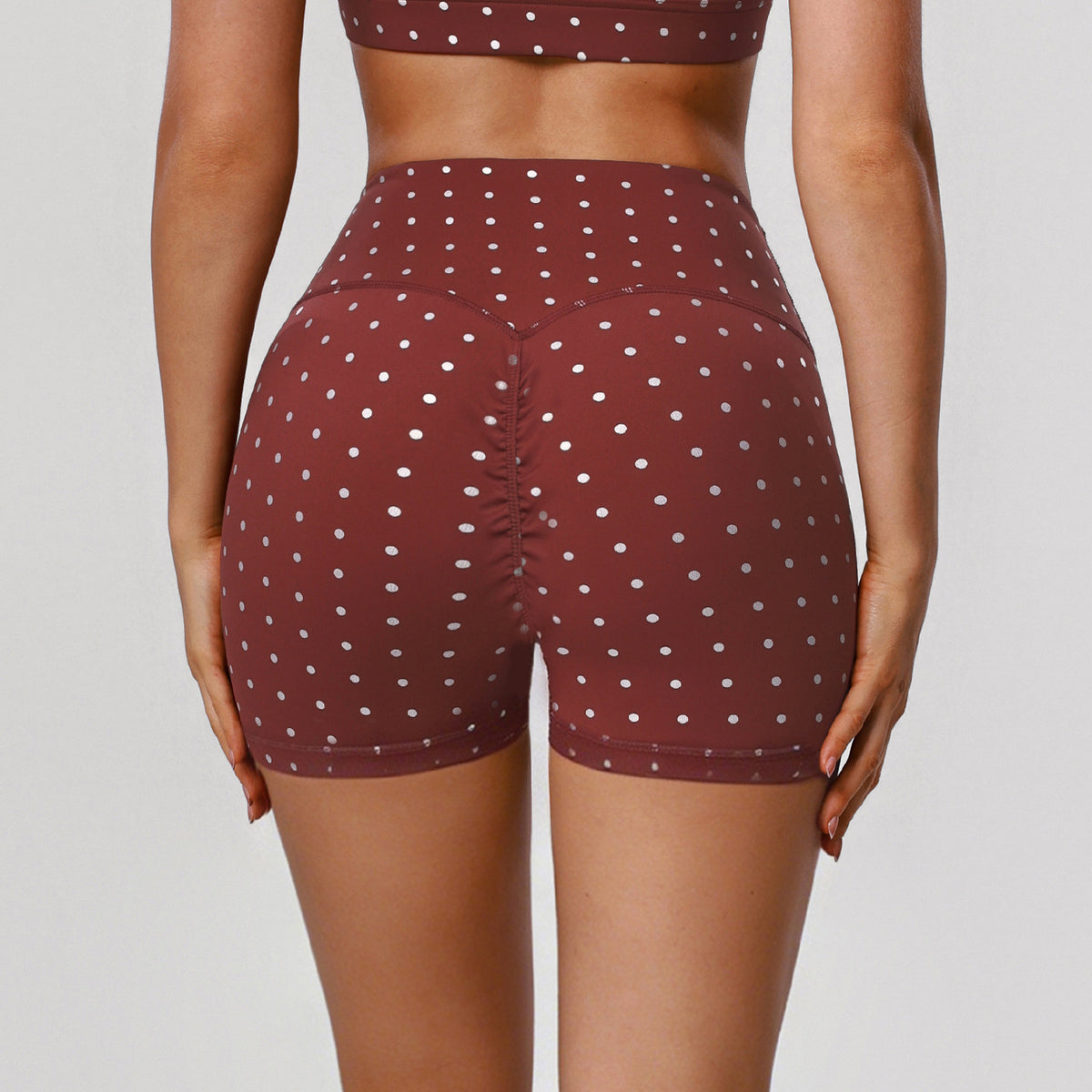 Yoga Sport Leggings Polka Dot Print High-Waisted Shorts for Outdoor Cycling