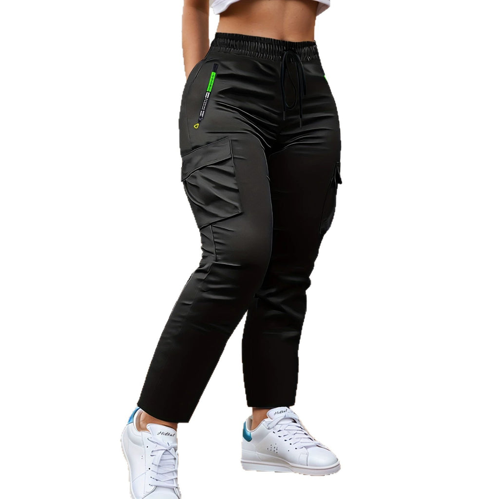 Fashionable Straight-Leg Casual Trousers for Women, Solid Color, Breathable Quick-Dry Wide-Leg Pants