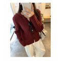 Hooded Cable Knit Cardigan for Women, Design Button Sweater Coat