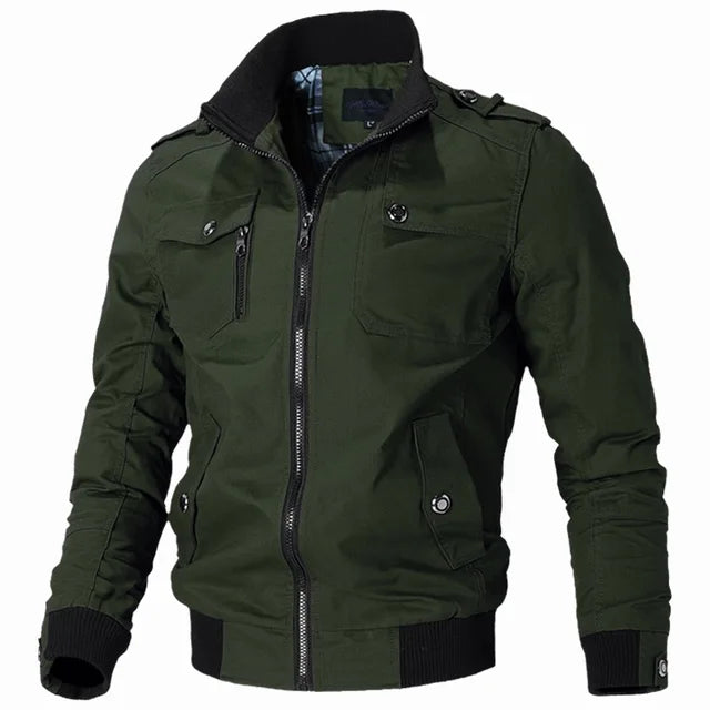 Bomber Jacket Men Fashion Casual Windbreaker Jacket Coat Men 2023 Spring Autumn New Hot Outwear Stand Slim Military Jacket Mens