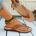 Herringbone Summer Sandals for Women, Soft Sole Non-Slip Flat Sandals, Comfortable Outdoor Wear, Toe-strap Design
