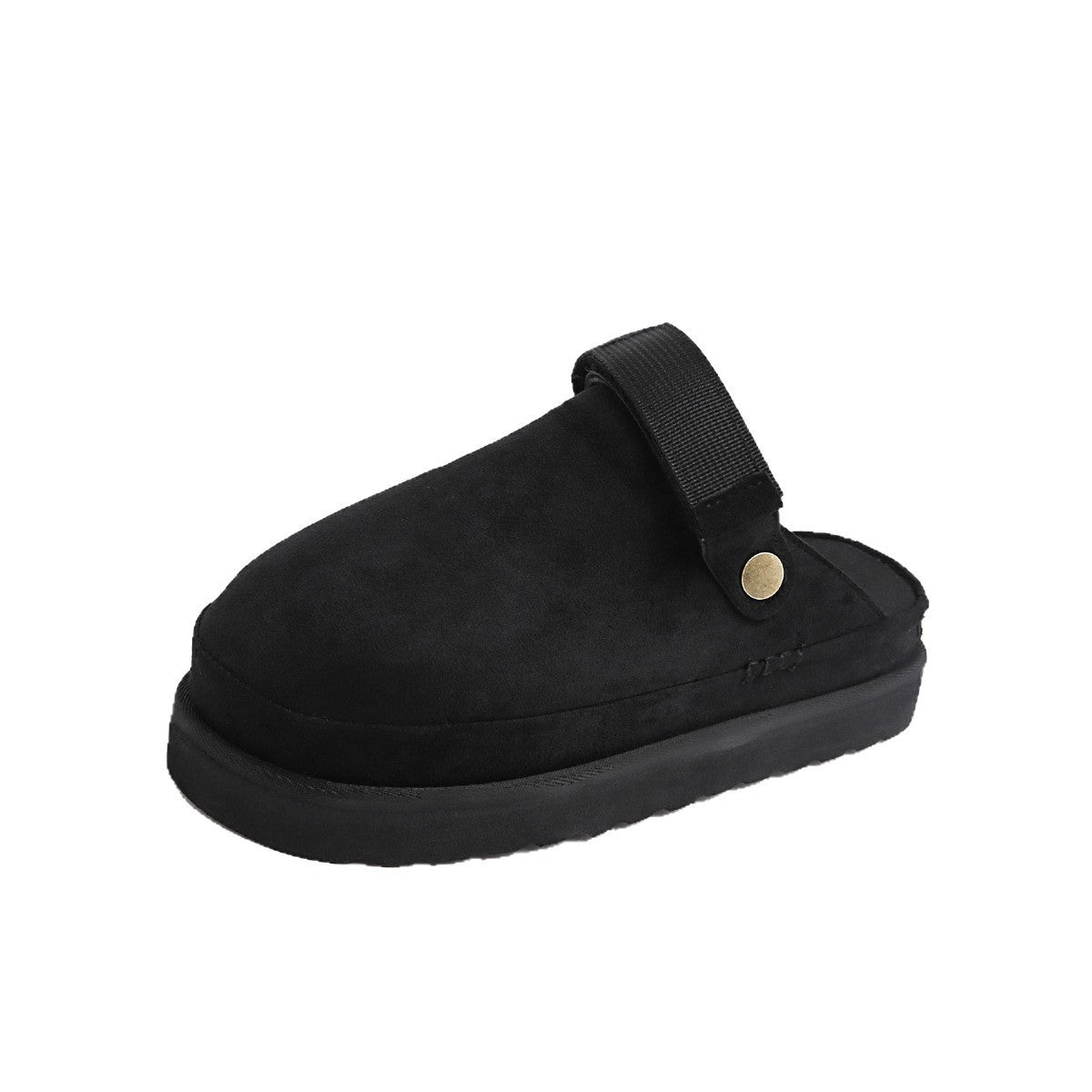 Thick-soled Canvas Slip-On Moccasin-Style Half Slippers for Women
