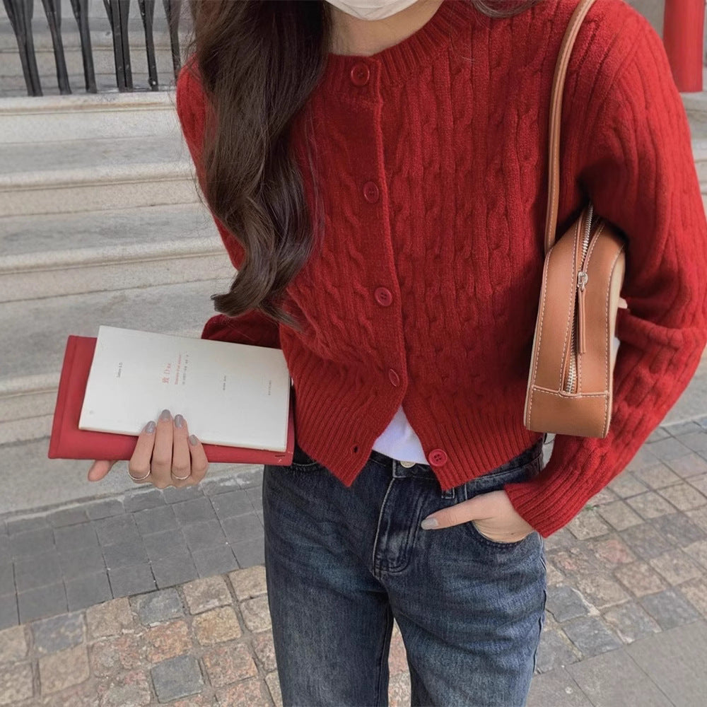 Fried Dough Twists cardigan sweater women's coat