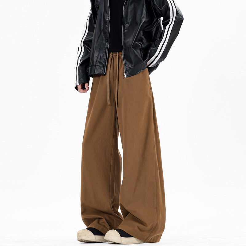 Knife Pants Men's Casual Loose Wide Leg Straight Cut Trousers