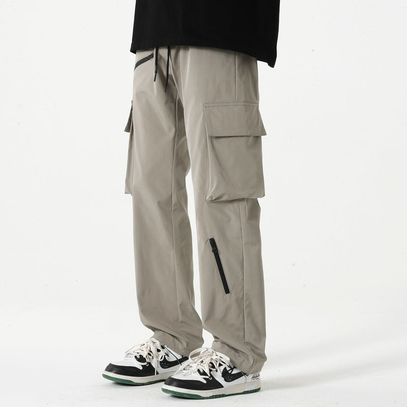 Cargo Pants Men Spring Autumn Loose Straight Leg Workwear Trousers Men's Fashion Streetwear Outdoor Casual Long Pants