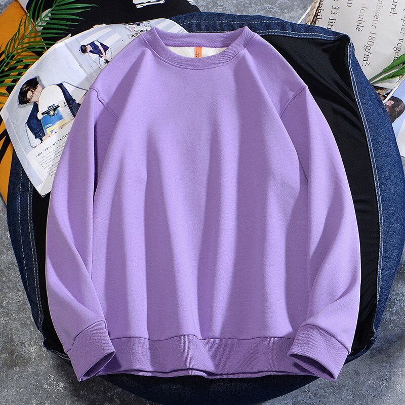 Spring Autumn New Mens Hoodie Casual Cotton Fleece Long Sleeve Men Sweatshirt Round Neck Multicolor Fashion Loose Tops 5XL