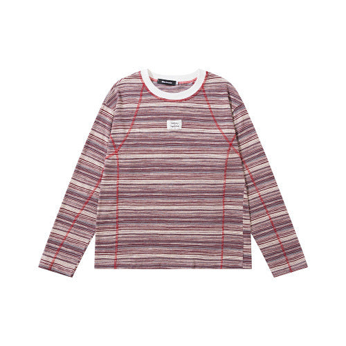 Loose and versatile striped long sleeved T-shirt for women's casual wear