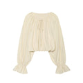 Round neck lace up top