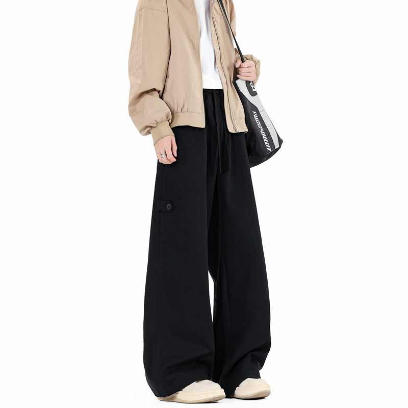 Knife Pants Men's Casual Loose Wide Leg Straight Cut Trousers