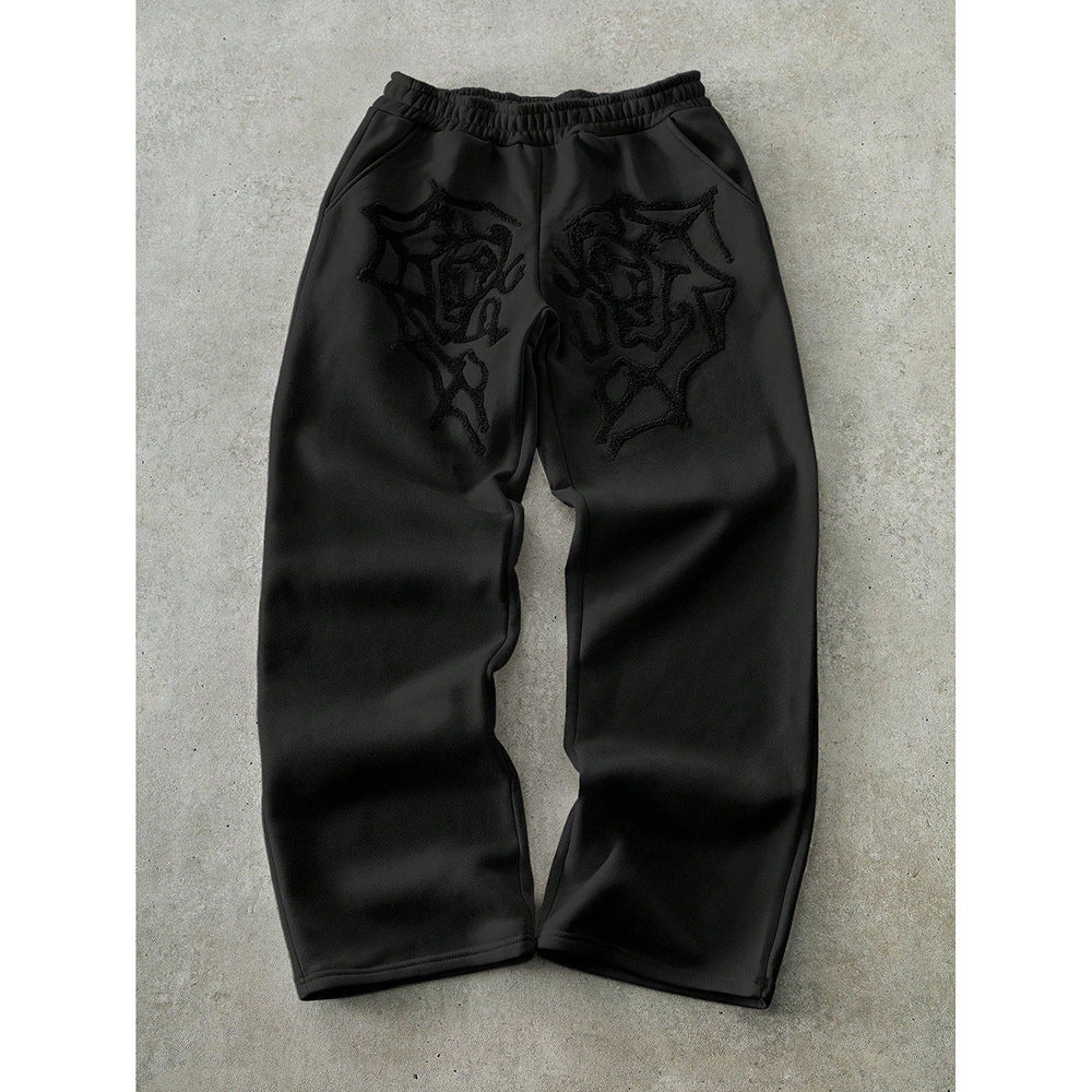 Street Retro Straight Leg Casual Pants Men Spring Autumn New Loose Wide Leg Floor-Length Trousers