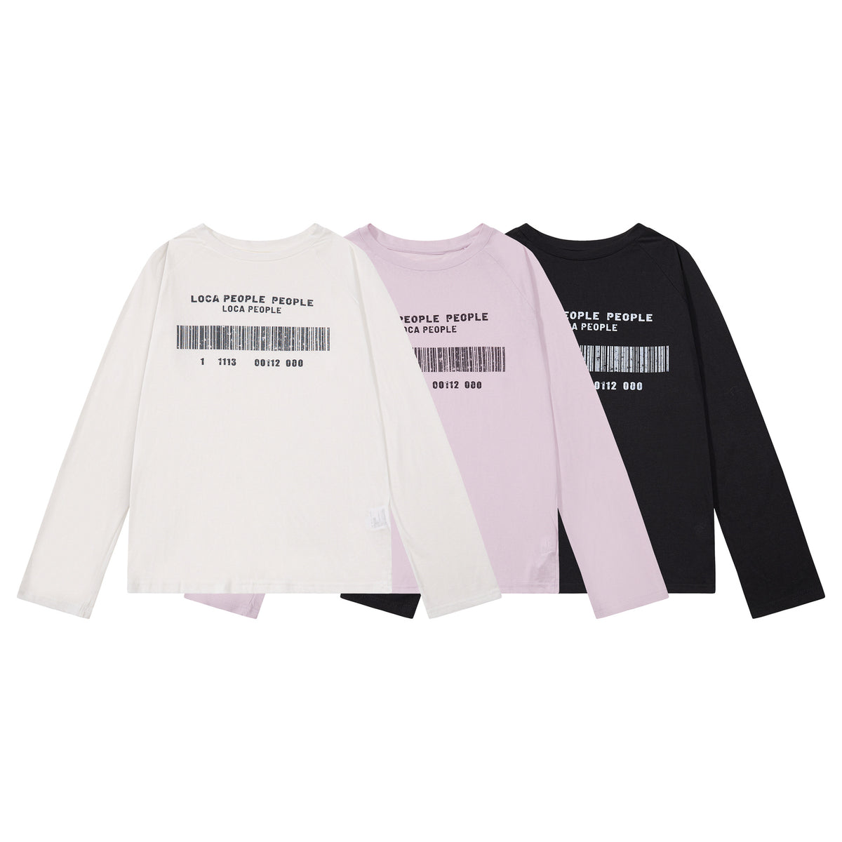 Light pink raglan sleeves with letter printed long sleeved T-shirt for women