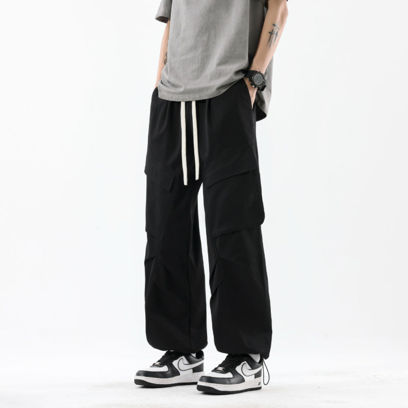 Large Pocket Cargo Pants for Men Loose Straight Leg Paratrooper Combat Pants, Tactical Outdoor Hiking Pants
