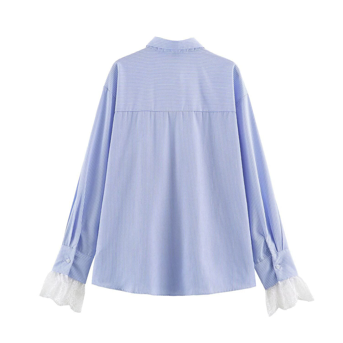Lace striped long sleeved shirt