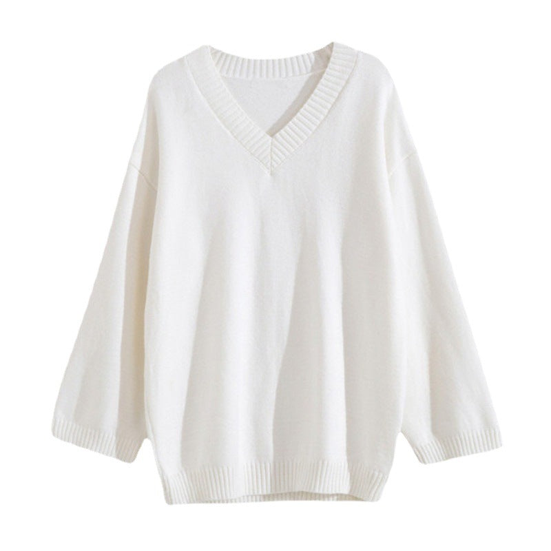 Lazy style loose outer sweater for women