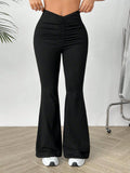 V-shaped waist slimming elastic pants