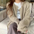 Round Neck Knit Cardigan for Women, Versatile Single Button Inner Layer Sweater Coat