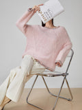 Round neck pullover sweater women's top