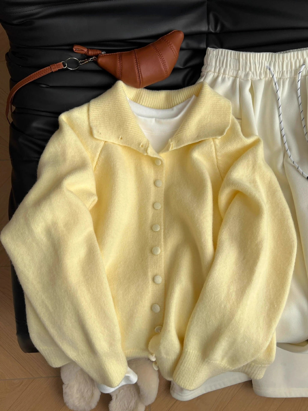High neck single breasted soft glutinous sweater jacket for women