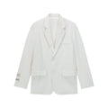 Patchwork Design Long Sleeve Button Closure Notched Collar Loose Fit Blazer for Men and Women