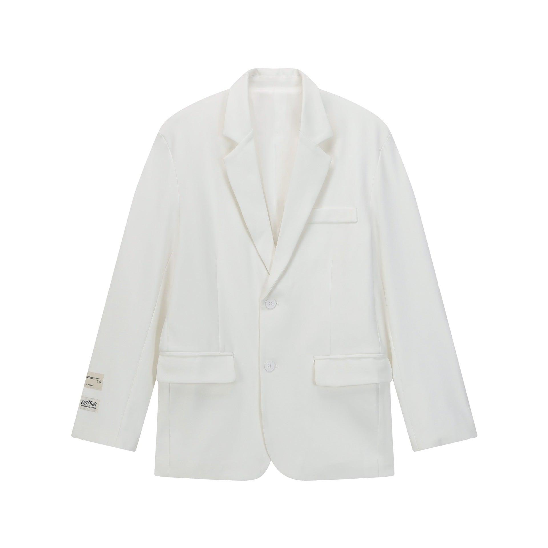 Patchwork Design Long Sleeve Button Closure Notched Collar Loose Fit Blazer for Men and Women