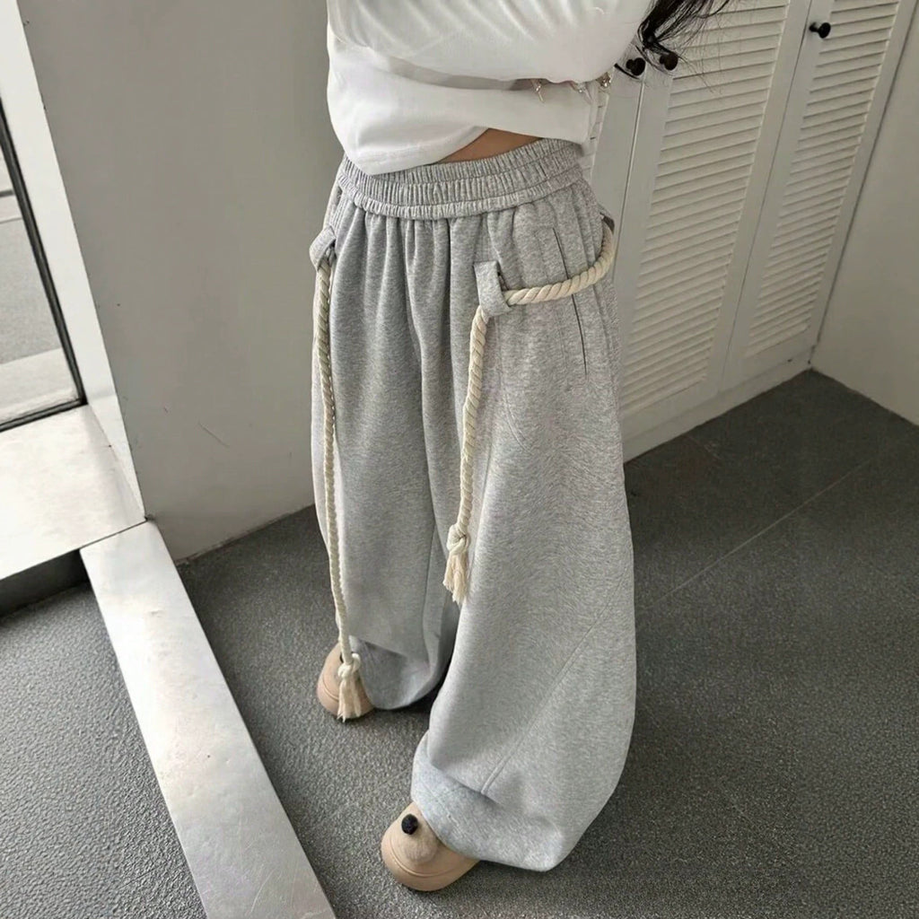 Casual Loose Wide-Leg Sweatpants for Women, Fashion Streetwear Style, Simple and Versatile High-Street Pants