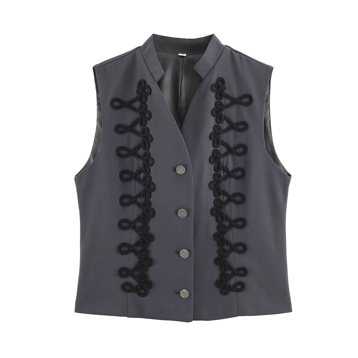 Knot wrapped flower sleeve buckle sleeveless vest women