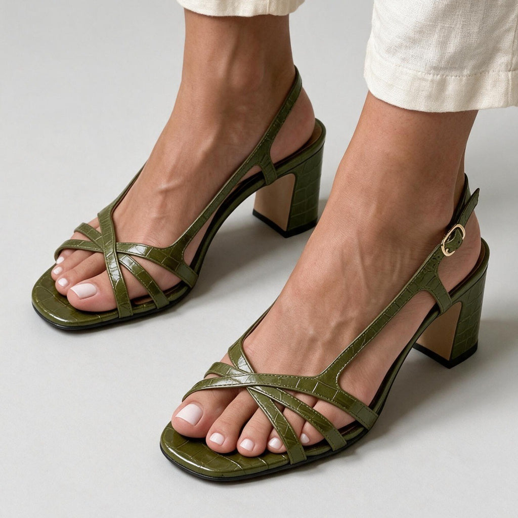Made to order ships in 3–5 days High heeled open toe buckle strap women's sandals