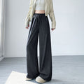 Jeans Wide Leg Pants Women Drawstring Elastic Waist Slimming Loose Floor-Length Relaxed Wide Leg Casual Pants