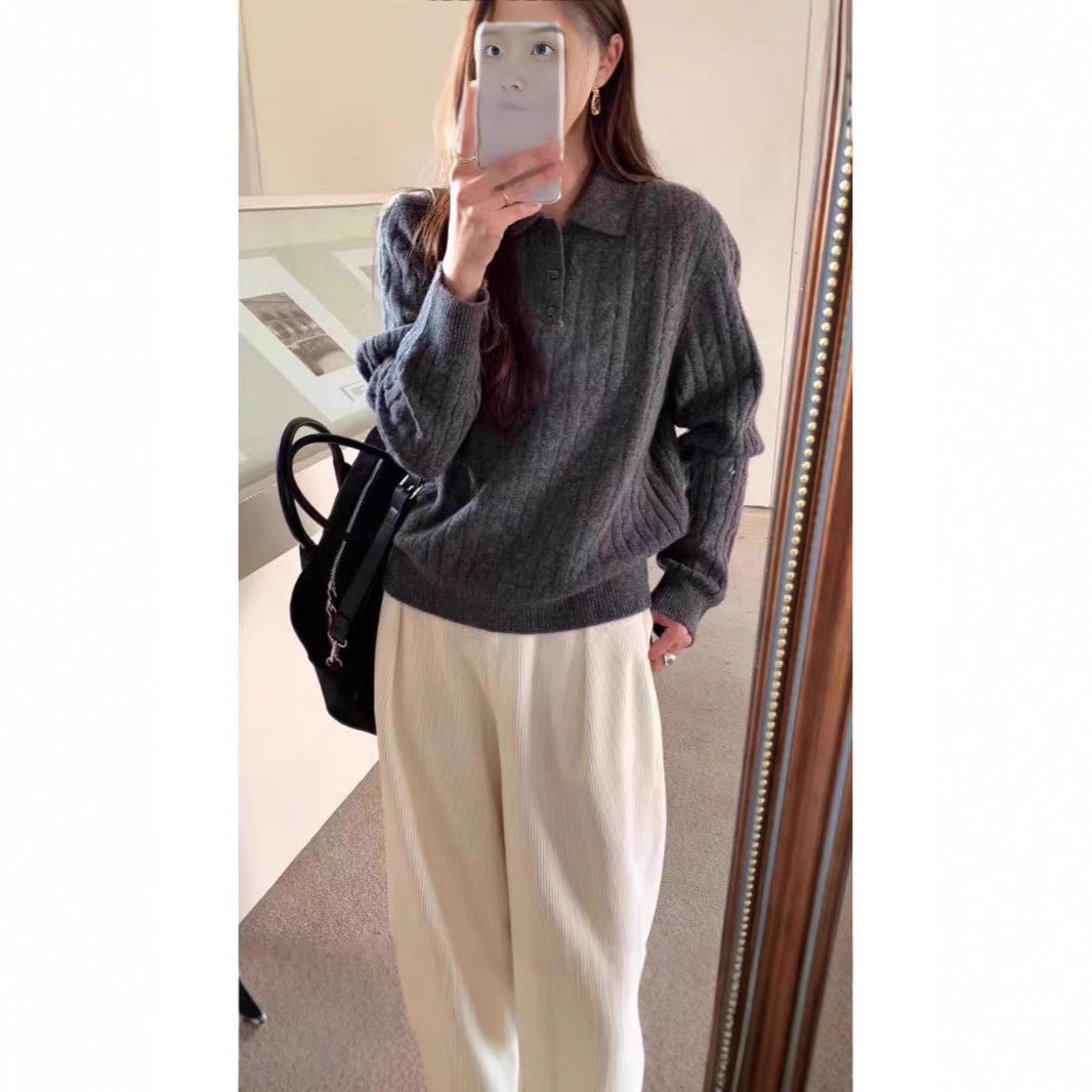 Women's loose long sleeved sweater top for women