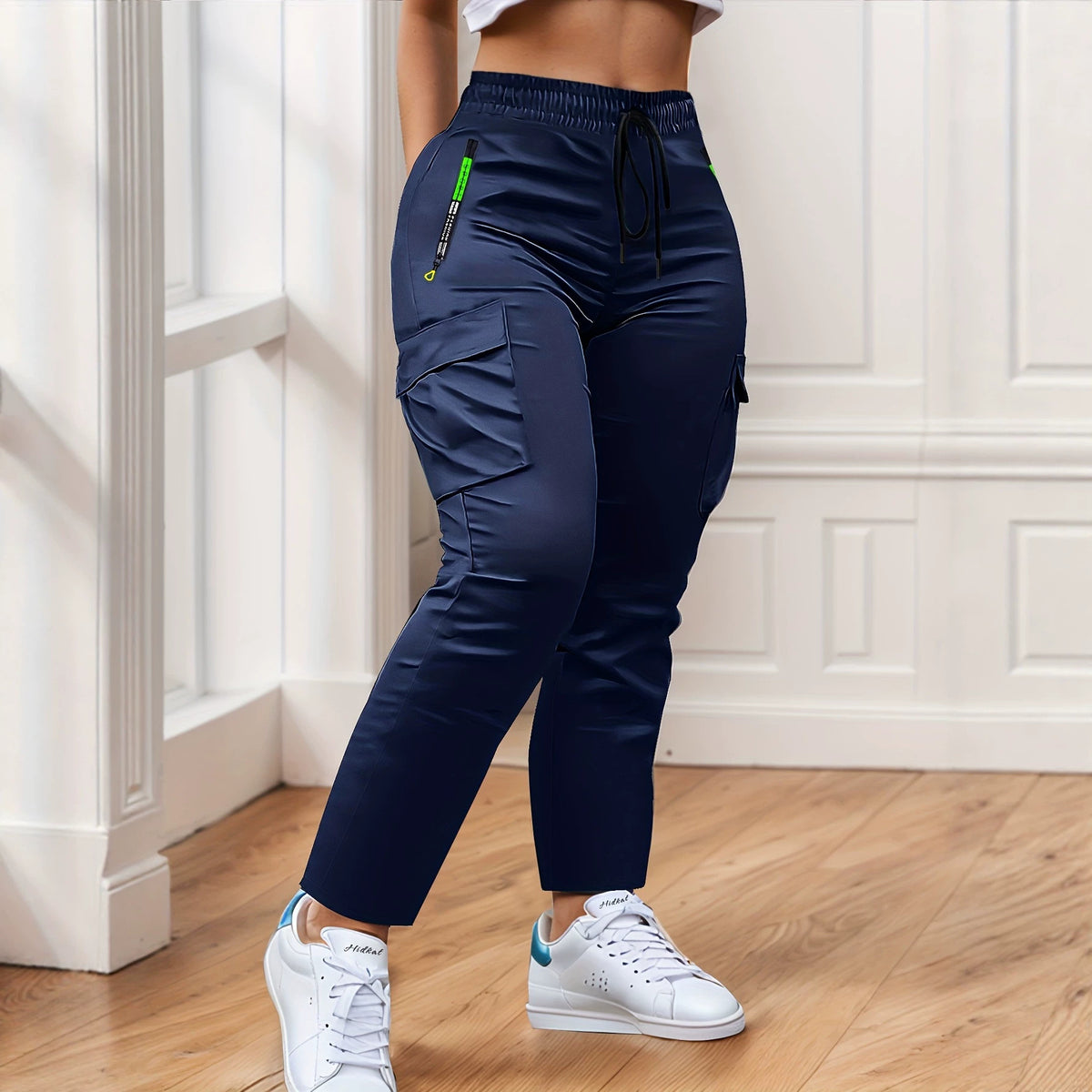 Fashionable Straight-Leg Casual Trousers for Women, Solid Color, Breathable Quick-Dry Wide-Leg Pants