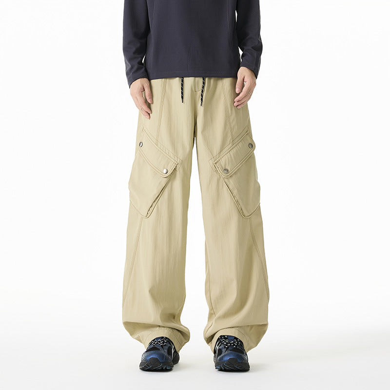 Casual Pants Men Outdoor Waterproof Cargo Pants Loose Fit Versatile Long Pants
