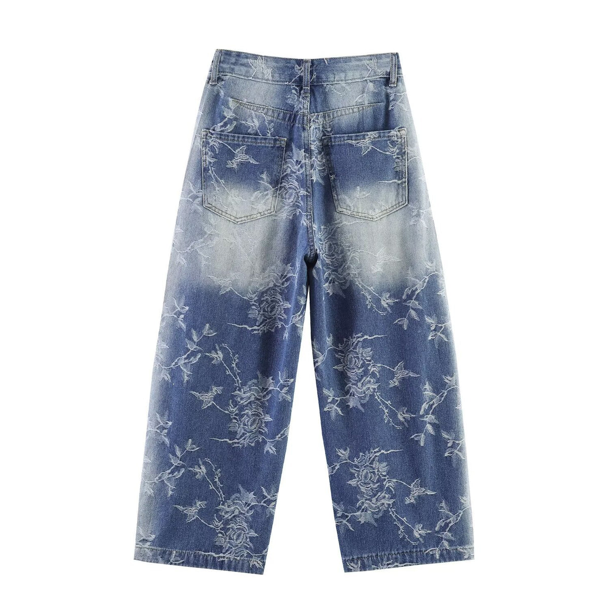 Casual non elastic jacquard shiny silver curved knife pants