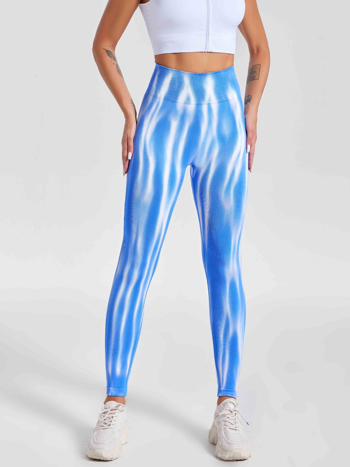 Dyed Aurora High-Waisted Seamless Yoga Pants Tummy Control Fitted Workout Leggings Fitness Pants