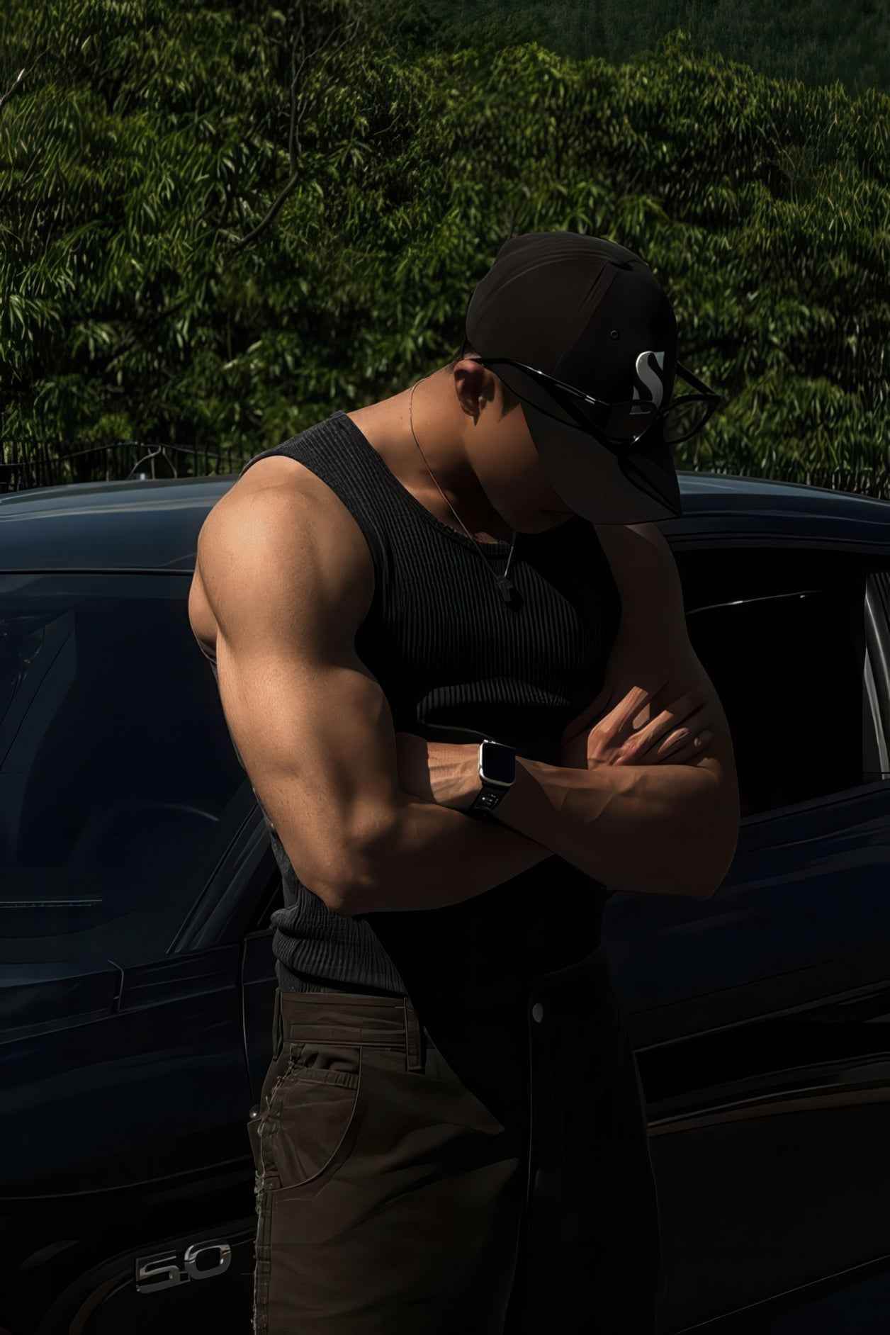 Athletic Ribbed Muscle Tank for Men, Stretchy Slim-Fit Sleeveless Vest