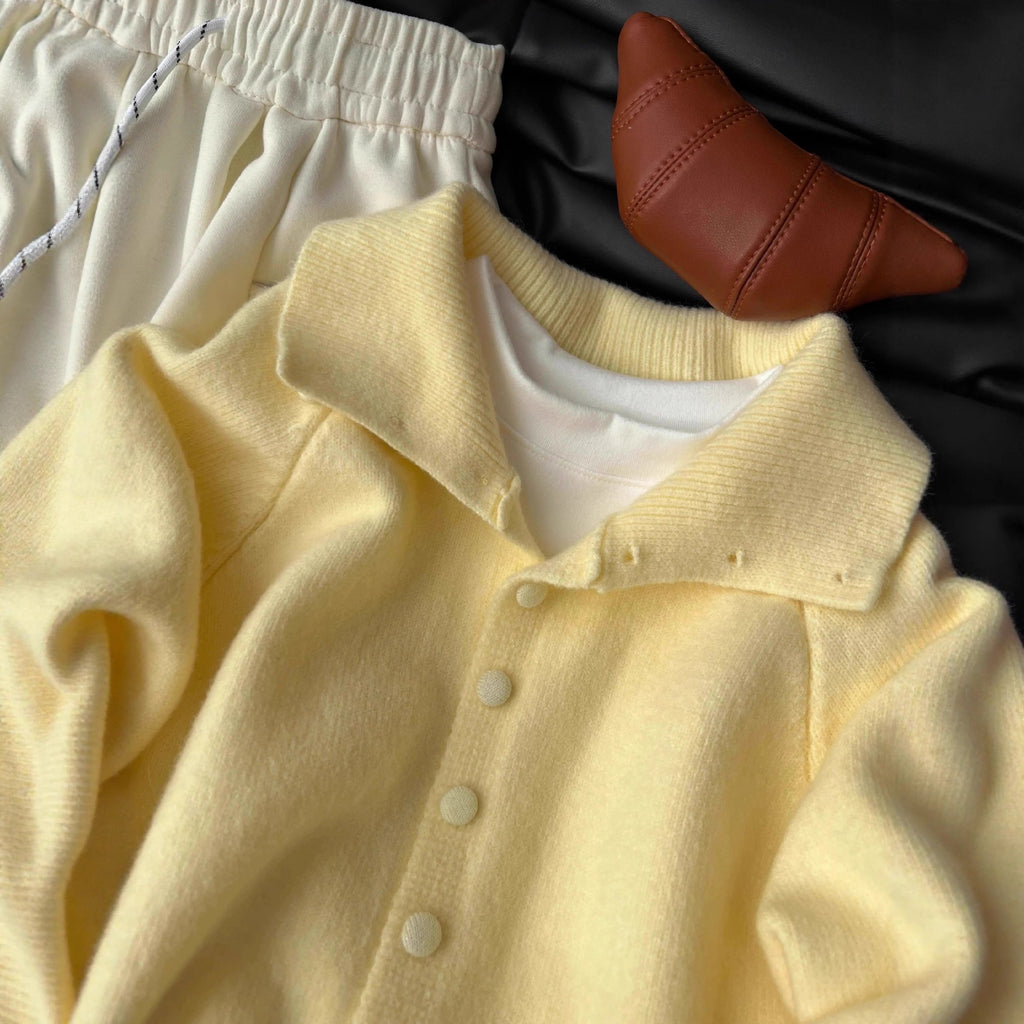 High neck single breasted soft glutinous sweater jacket for women
