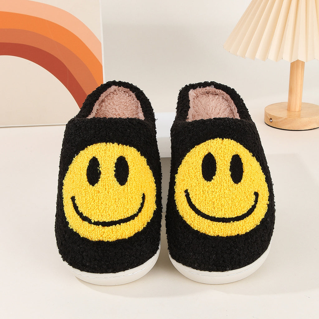 Winter Cute Cartoon Smile Flannel Slippers Wholesale Home Fuzzy Slippers
